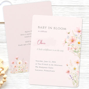 Convite Bebê em Flor Chuveiro de Bebê Caprichoso de Flores