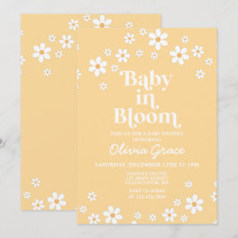 Convite Bebê em Flor Daisy amarelo Floral Chás de Bebê