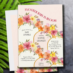 Convite Bebê em Flor de Ouro Floral Arco Baby Sprinkle
