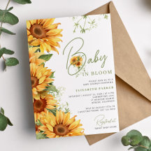 Bebê em flor elegante girassol floral chá de bebê