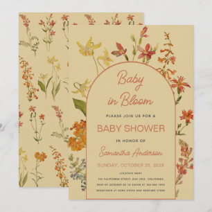 Convite Bebê em Flor Flores Silvestres Florais Chuveiro Vi
