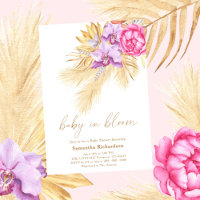 Bebê em flor Grama das Pampas Boho Rosa Churrasco