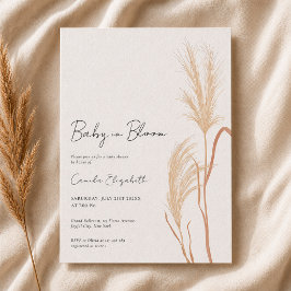Convite Bebê em Flor Grama das Pampas Chá de Bebê