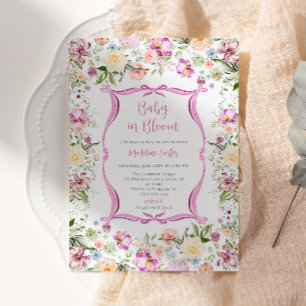 Convite Bebê em Flor Jardim Floral Brilhante Chamada de Be