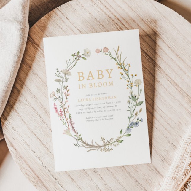 Convite Bebê em Flor Primavera Flor de Flores Aniversário  (Criador carregado)