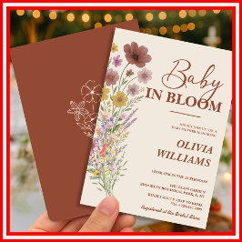 Convite Bebê em Sangue Chá de fraldas de Laranja Queimado