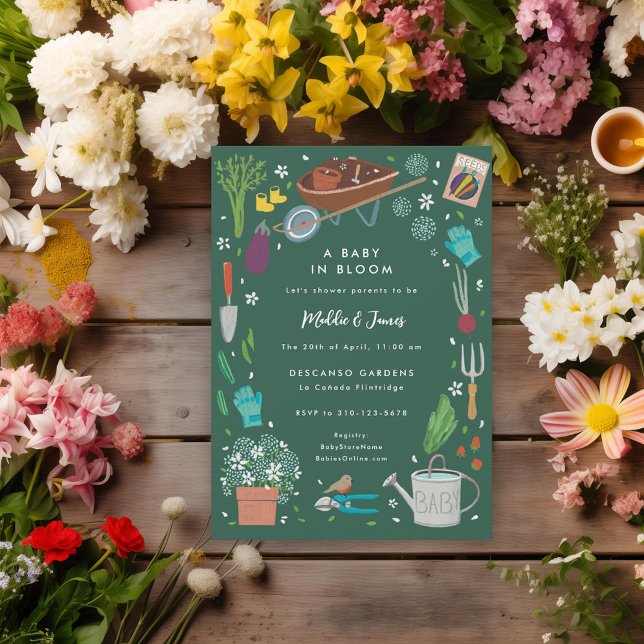 Convite Bebê Em Sangue Cultivando Chá de fraldas Da Famíli (Criador carregado)