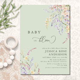 Convite Bebê Em Sangue De Flor Selvagem Chá de fraldas Ver