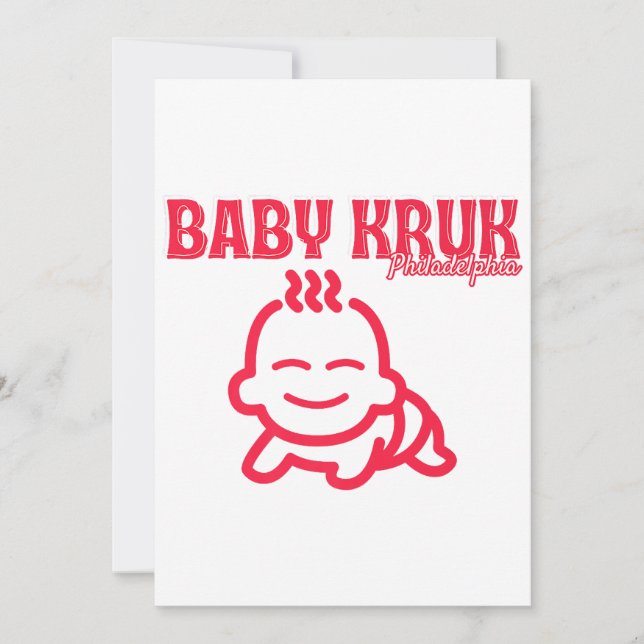 Convite Bebê Engraçado Kruk Philadelphia Premium  (Frente)