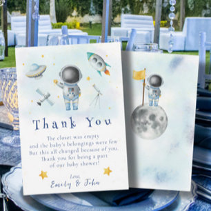 Convite Bebê espacial Astronauta Boy Rockstar Obrigado
