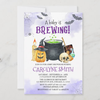 Convite Bebê está criando o Chá de fraldas de Halloween