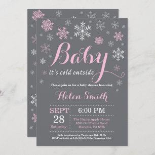Convite Bebê Está Frio Fora Do Chá de fraldas De Inverno