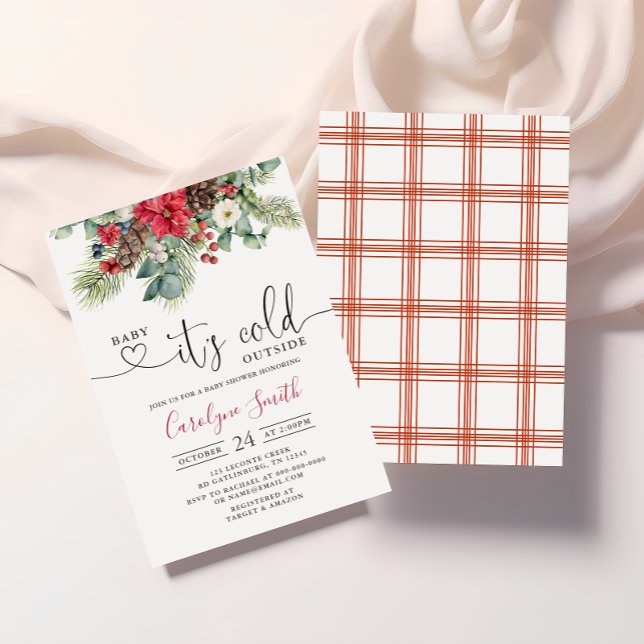 Convite Bebê está frio fora do Chá de fraldas de inverno (Criador carregado)