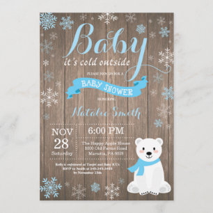 Convite Bebê Está Frio Fora Do Chá de fraldas Russo De Inv