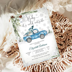 Convite Bebê Está Frio Lá Fora Caminhão de Inverno Chá de 
