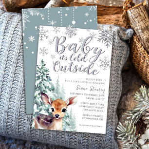 Convite Bebê, Está Frio Lá Fora Chamada Fawn Winter Baby