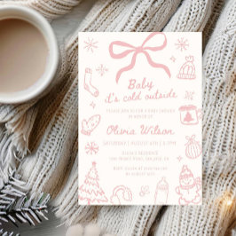 Convite Bebê Está Frio Lá Fora Festa de Chá de Bebê de Inv