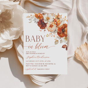 Convite Bebê Floral Boho Em Chá de fraldas De Sangue