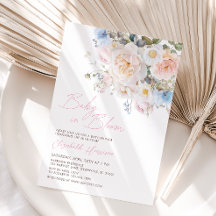 Bebê Floral Rosa em Chá de fraldas Bloqueado