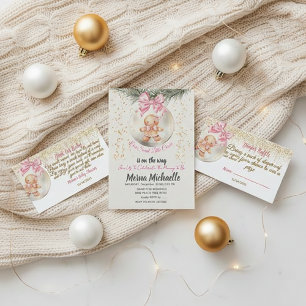 Convite Bebê fofo de Pão de Mel em Bolha de Natal