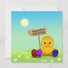 Convite Bebê Frango de Páscoa Fofo e Feliz