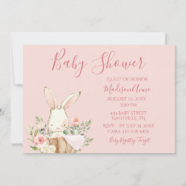 Convite Bebê Garota Rosa Escuro Bonito