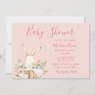 Convite Bebê Garota Rosa Escuro Bonito