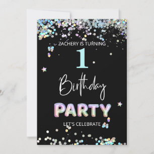 Convite *~* BEBÊ GAROTO 1 rua Um Primeiro Aniversário do B