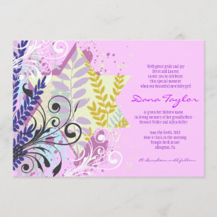 Convite Bebê judaico da estrela abstrata que nomeia o