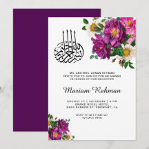 Bebê Menina Aqiqah Floral Roxo Moderno