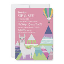 Bebê Menina Balão Alpaca Rosa Chá de Bebê