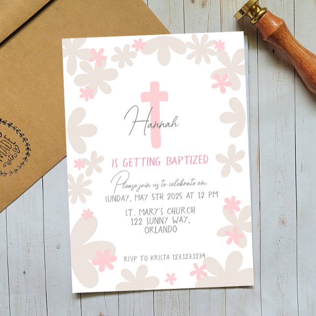 Convite Bebê Menina Bonita Batismo Natal Convocação (Criador carregado)
