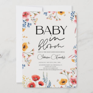 Convite Bebê moderno elegante na primavera de Chá de Sangu