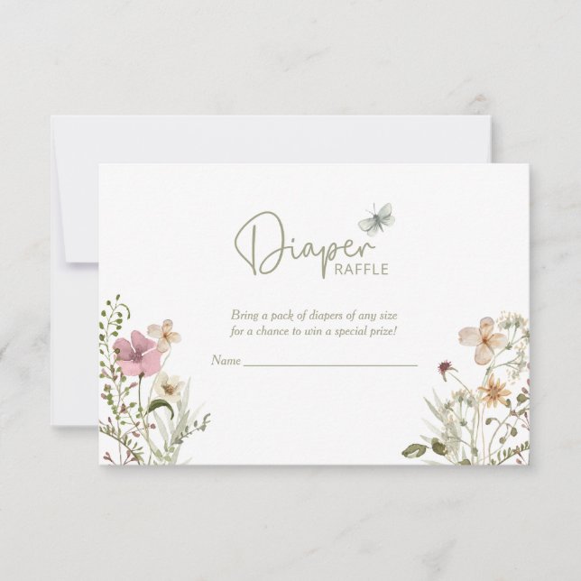 Convite Bebê na Fralda de Sangue Raffle Chá de fraldas (Frente)