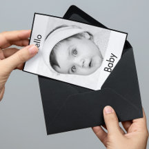 Bebê Nascido Foto Fora Preta Branca Moderna