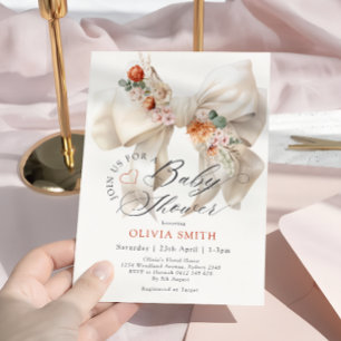 Convite Bebê no Blogue Arco Branco Queda Chá de fraldas Fl