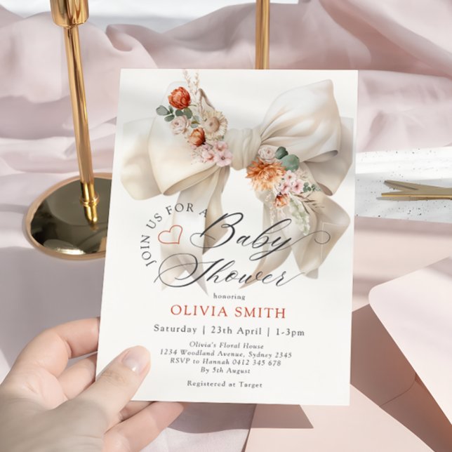 Convite Bebê no Blogue Arco Branco Queda Chá de fraldas Fl (Criador carregado)