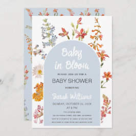 Convite Bebê no Blogue Flores Selvagens Chá de Arch Azul