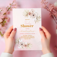 Bebê no Bloom Boho Pampas Chá de fraldas Grass