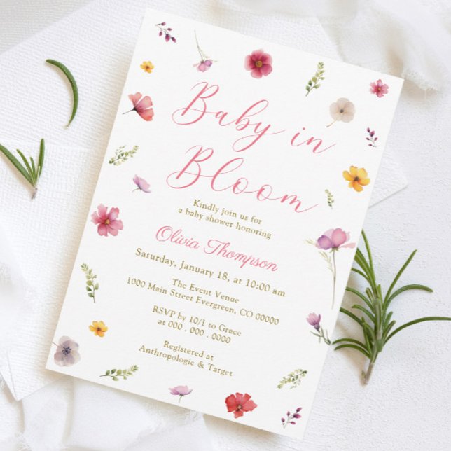 Convite Bebê no Bloom Chá de fraldas (Criador carregado)