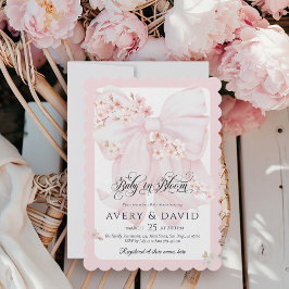 Convite Bebê no Bloom Floral Arco Primavera Chá de fraldas