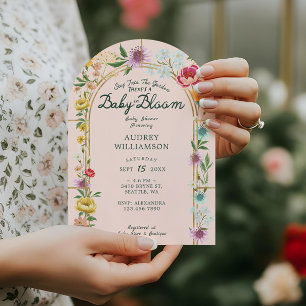 Convite Bebê no Bloom Floral Garden Chá de fraldas
