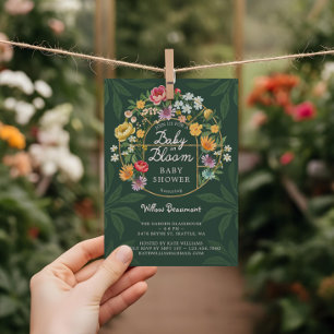 Convite Bebê no Bloom Floral Garden Chá de fraldas