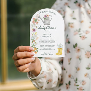 Convite Bebê no Bloom Summer Floral Chá de fraldas