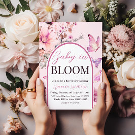 Convite Bebê no Bloombrinho Borboleta Roxo Chá de fraldas