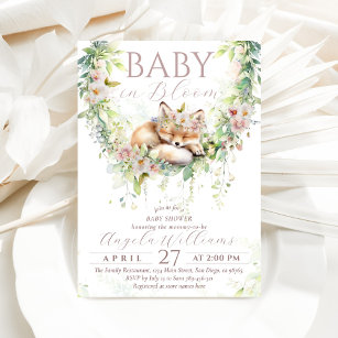 Convite Bebê no Bloomland Woodland Floral Baby Chá