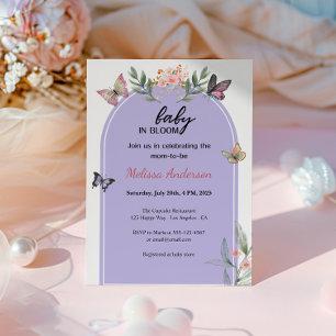 Convite Bebê no Blople Floral Floral Chá de fraldas