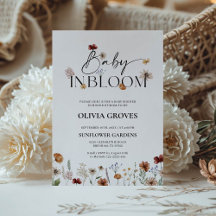 Bebê no Chá de fraldas de flor selvagem de Bloom