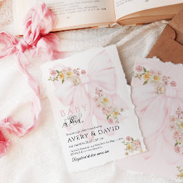 Convite Bebê no Chá de fraldas de Primavera de Sangue