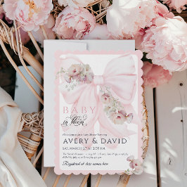 Convite Bebê no Chá de fraldas de Primavera de Sangue